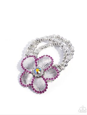 2/$10 Paparazzi Blooming Bourrée - Pink Bracelet